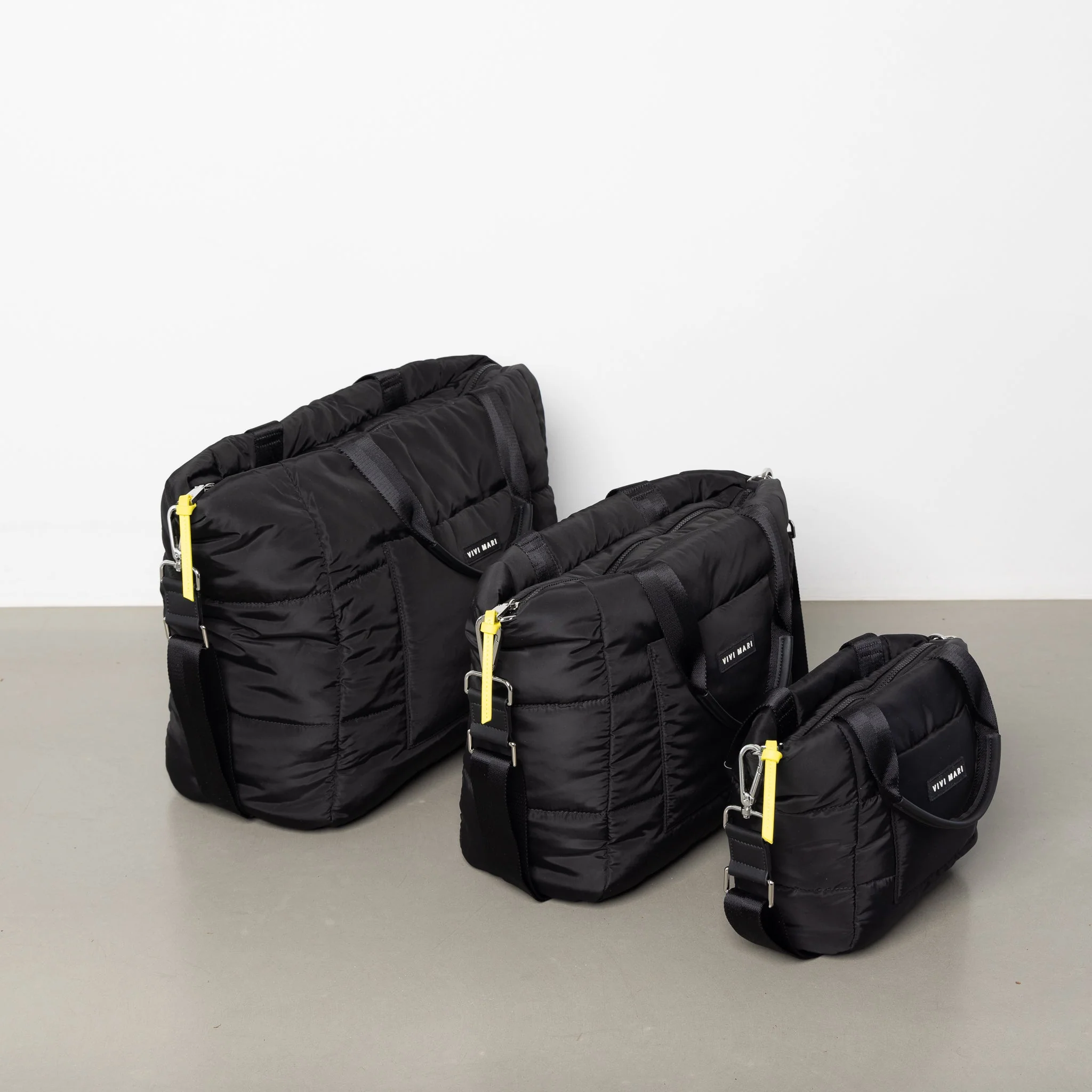 padded tote bag small + strap basic woven slim - black - Image 8